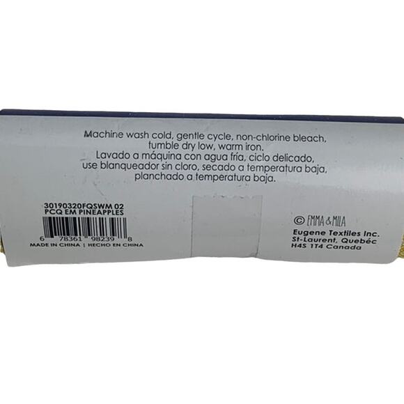 New Emma & Mila 18" X 21" Yellow Pineapple Cotton Fat Quarter FQ Quilting Fabric - Picture 4 of 4